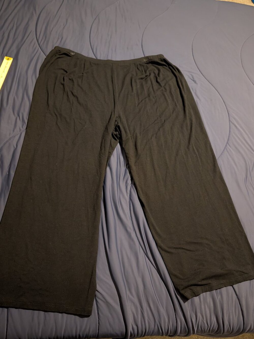 Eileen Fisher Woman Black Wide Leg Elastic Waist Pull On Pants 2X Plus Size - Picture 2 of 5